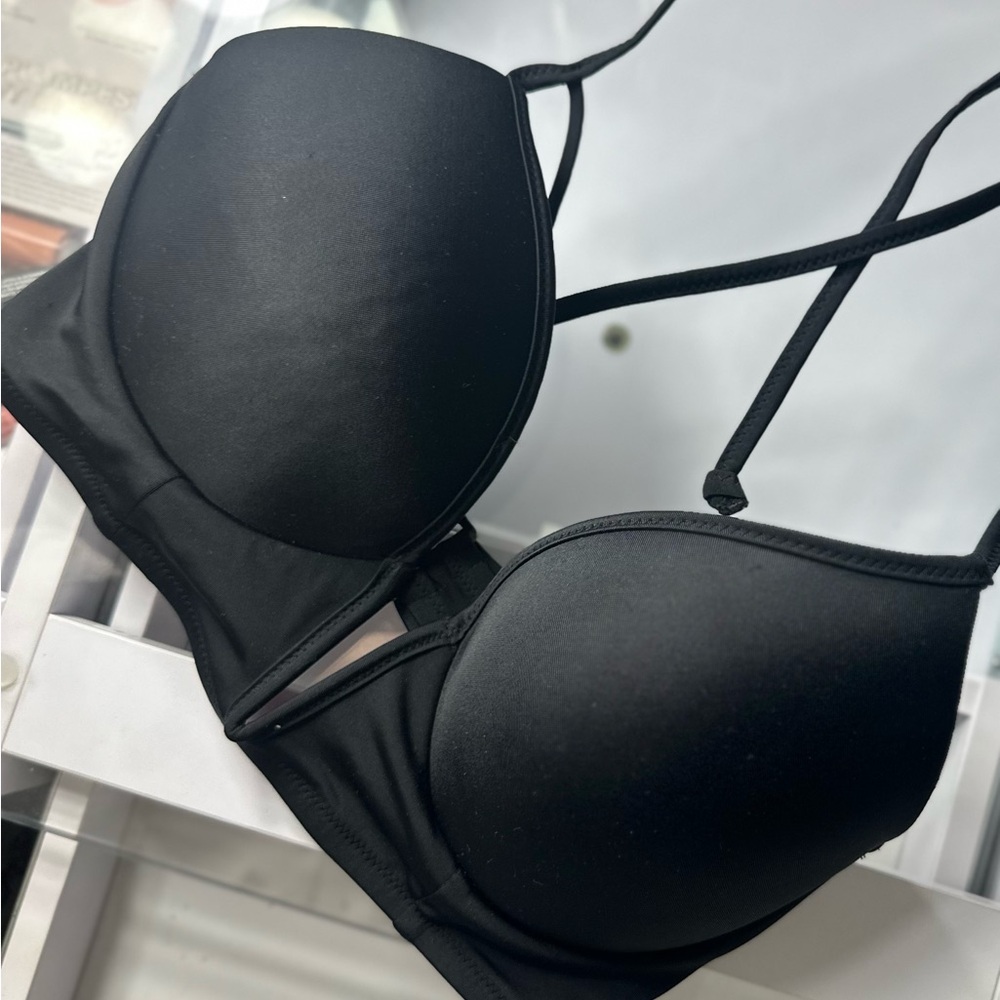 PINK Victoria's Secret Black Bikini Top Small DD